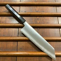 Sakai Kikumori Yugiri 225mm Kiritsuke Gyuto Stainless Clad Aogami 1 Ebony W/ Saya