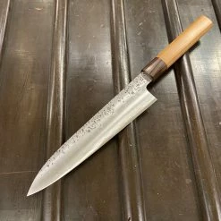 Takada No Hamano Takada No Hamono 210mm Gyuto Shirogami 2 Reika Iron Clad Octagonal Cherry & Ebony Handle