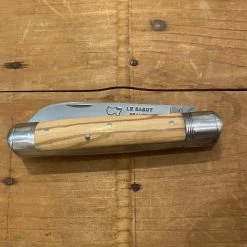 Au Sabot 9cm Tonneau Carbon Steel 2 Bolsters Pocket Knife Olive