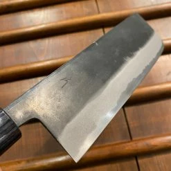 Hitohira MS 165mm Nakiri Iron Clad Aogami #2 Kurouchi Rosewood