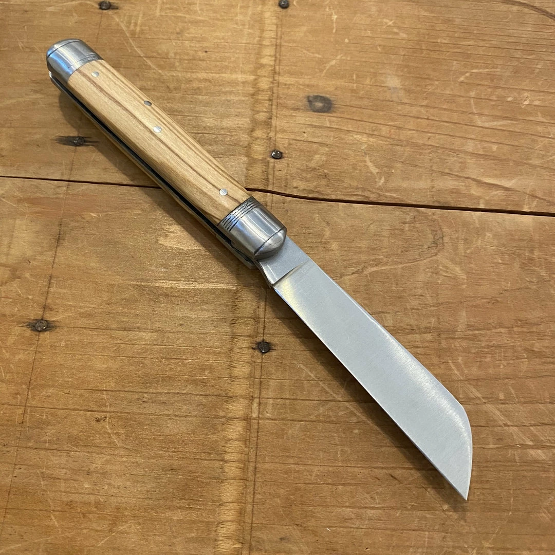 Au Sabot 9cm Tonneau Carbon Steel 2 Bolsters Pocket Knife Olive