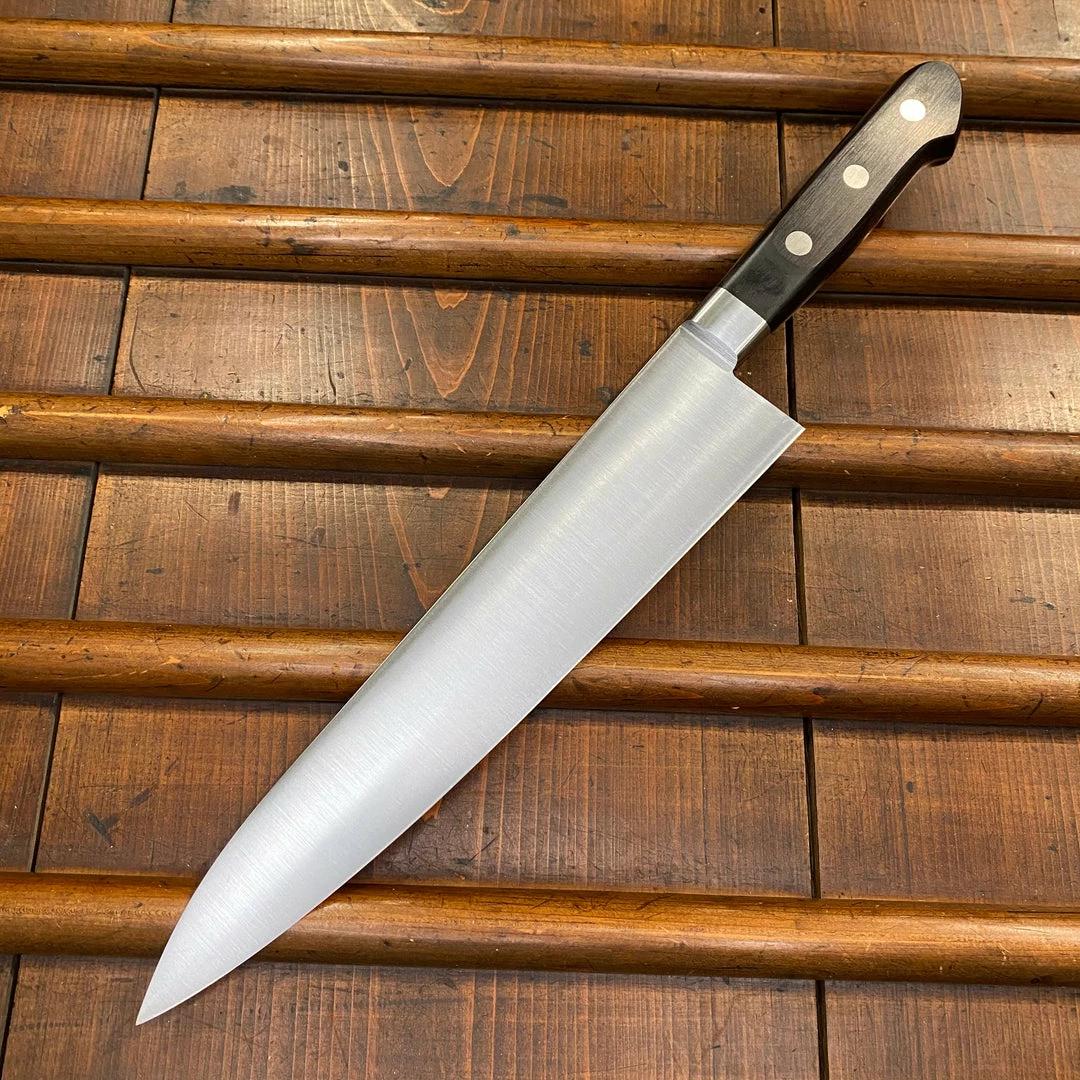 Ashi Hamono 240mm Gyuto Shirogami #2 Western Handle W Saya
