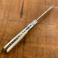 Fontenille Pataud Sperone 12cm Carved Pinned Cow Bone Lockback