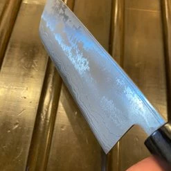 Hitohira GR 165mm Nakiri Iron Clad Aogami 2 Damascus