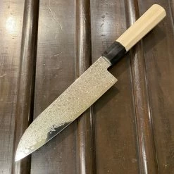 Santoku | Bunka Hitohira HG 185mm Santoku Stainless Damascus Wa Handle