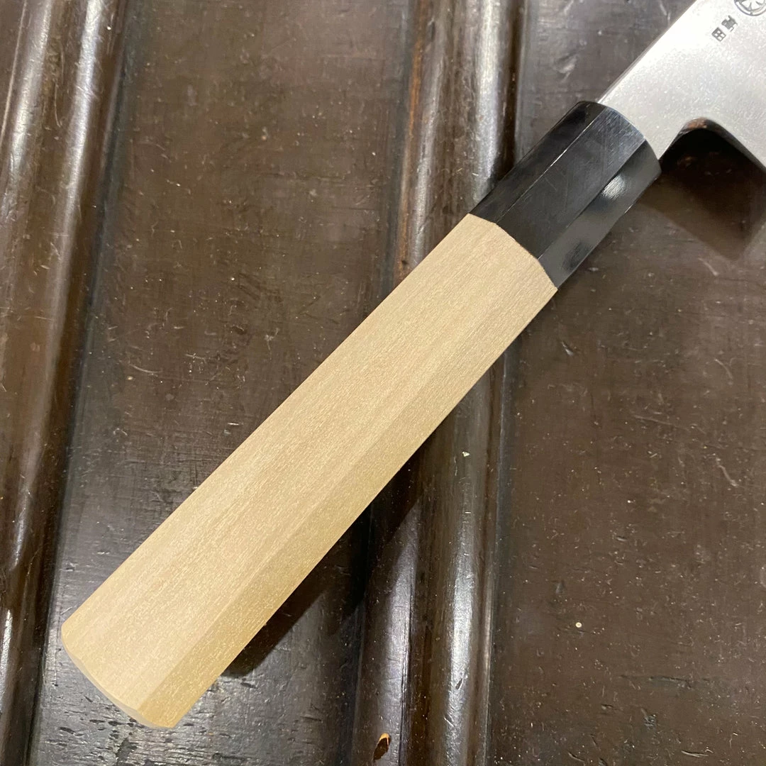 Takada No Hamono 210mm Gyuto Shirogami 2 Suiboku Finish Iron Clad Octagonal Ho & Horn Handle - On Order Waiting Room