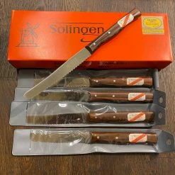 Robert Herder - Windmühlenmesser The Vault Windmühlenmesser 4.25" Tomato Knife Round Tip New Old Stock Stainless Palisander 1960’s-70’s - Set Of 5