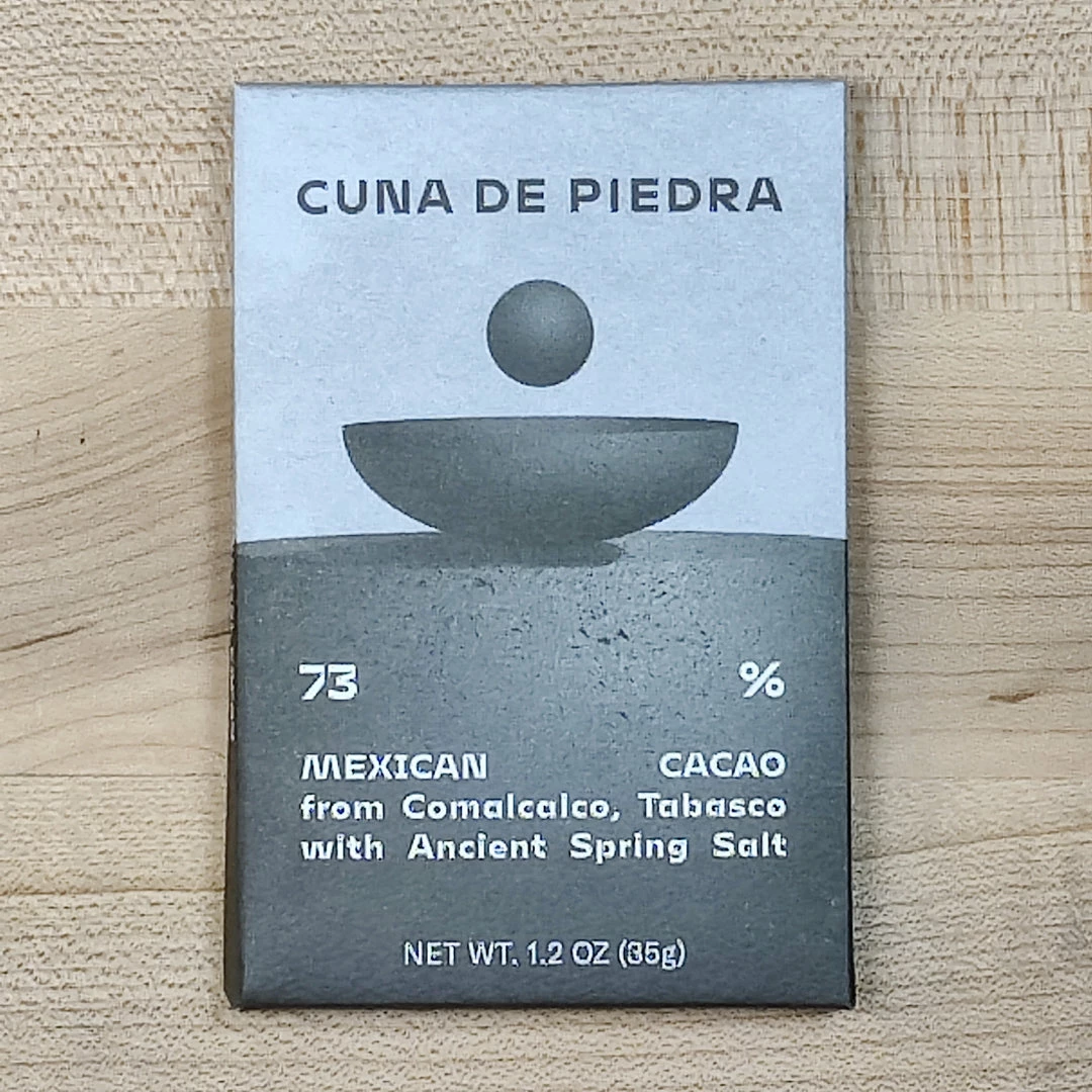 Cuna De Piedra 73% Mexican Cacao From Comalcalco, Tabasco W/ Ancient Spring Salt - 1.2oz