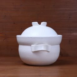 Kagetsu Limited Edition Daikoku Banko Ware Rice Donabe - White Fog Kitchen Tools