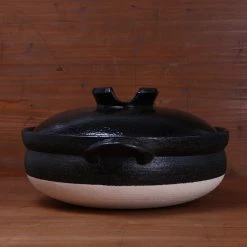 Kagetsu Daikoku Banko Ware Soup Donabe - Solid Black Kitchen Tools