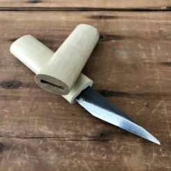 Nakajo Baishinshi Kiridashi Wood Carving Knife W/ Wooden Handle & Saya 20mm Wide