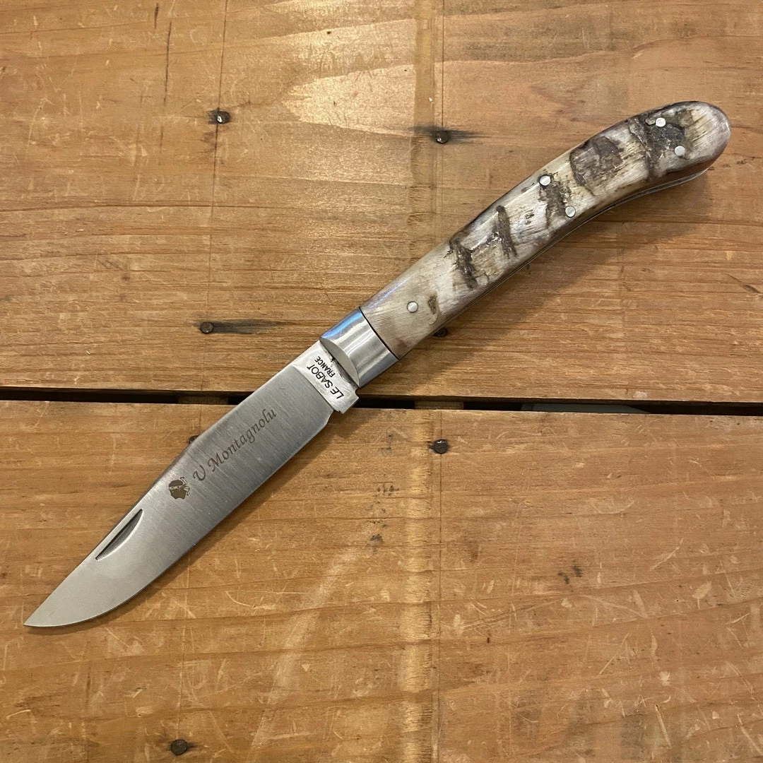 Au Sabot 12cm U Montagnolu Stainless Pocket Knife Ram Horn