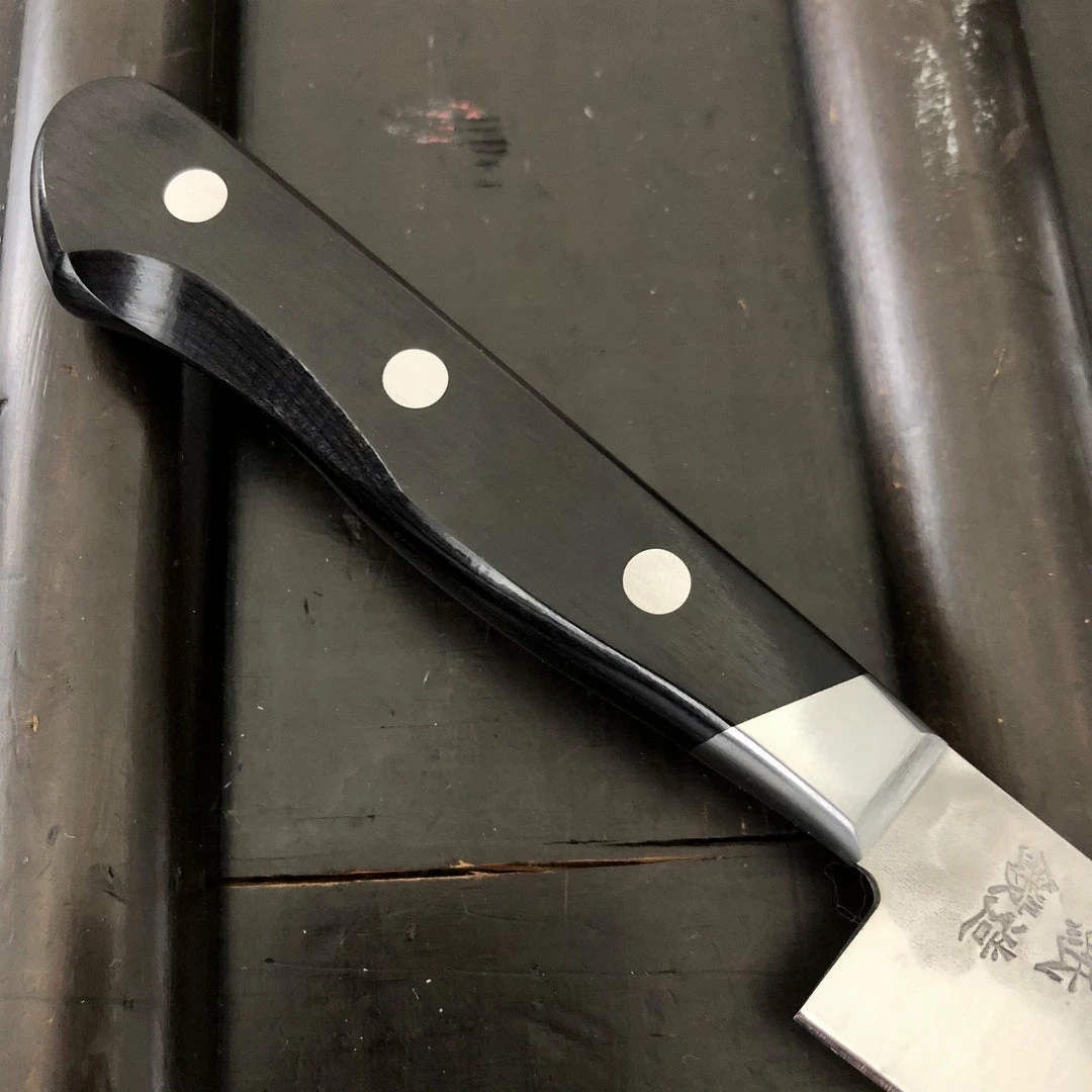 Hitohira Imojiya Kuma 135mm Petty Aogami 2 Nashiji Tsuchime Western Handle