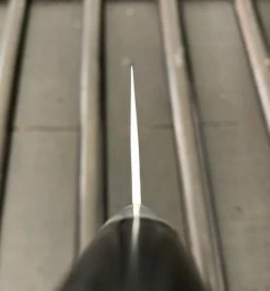 Hitohira Imojiya Kuma 180mm Santoku Aogami 2 Nashiji Tsuchime Western Handle