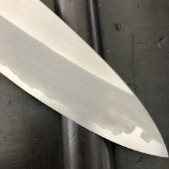 Hitohira Togashi 240mm Gyuto Stainless Clad Aogami 1 Macasser Ebony & Blonde Horn With Saya - On Order Waiting Room