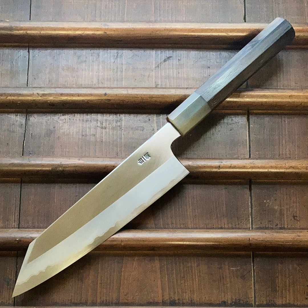 Hitohira Togashi 210mm Kiritsuke Gyuto Stainless Clad Shirogami 1 Ziricote Handle