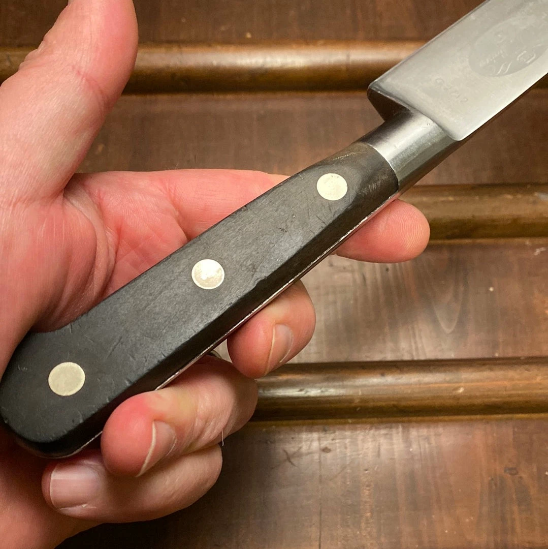 Bernal Cutlery Sabatier Trumpet / Ancien Maison 12โ Round Tip Carving Knife Stainless France 1950โs