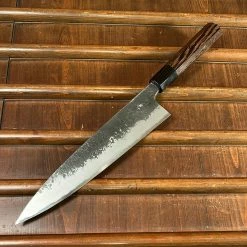 H&K Mazaki 240mm Gyuto Shirogami 2 Kurouchi Finish Wenge