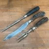Bernal Cutlery Geo Wostenholm & Sons Carving Set Carbon Steel Sterling Stag Sheffield 1891-1920's? Used Vintage