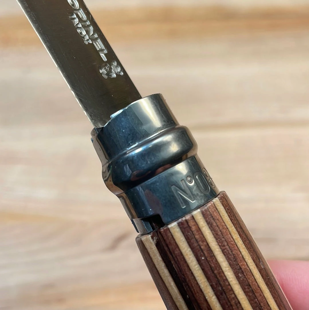 Opinel No.08 Laminated Birch Edition Knives - Brown