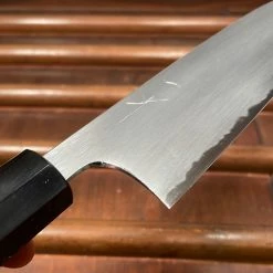 Hitohira Gorobei Rikichi 165mm Santoku Shirogami 2 Kasumi Ho Wood