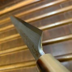 Hitohira Tanaka Manzo 300mm Kiritsuke Yanagi Aogami 1 Damascus Ebony W/ Saya