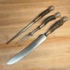 Bernal Cutlery SL&S Sheffield Ltd Cutlers Carving Set Carbon Steel & Stag ~1900-1920
