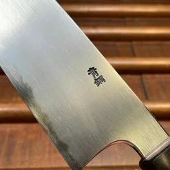 Hitohira Gorobei Rikichi 165mm Santoku Aogami 2 Kasumi Ho Wood