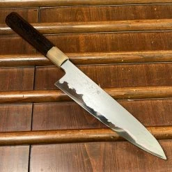 H&K Tetsujin Hamono 210mm Gyuto Aogami 2 Wrought Iron Blonde Ebony