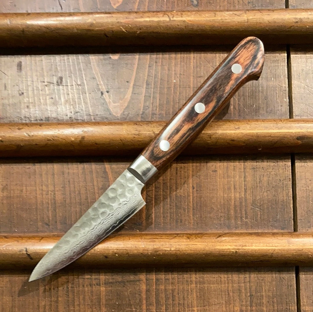 Hitohira HG 85mm Paring Stainless Tsuchime Damascus