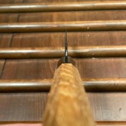 H&K Kumokage 150mm Petty Aogami 2 Kurouchi Carbon Damascus Teak Horn