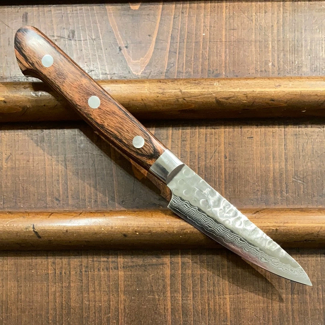 Hitohira HG 85mm Paring Stainless Tsuchime Damascus