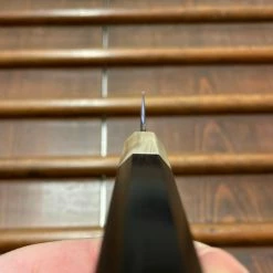 Hitohira Togashi 165mm Petty Kasumi Stainless Clad Shirogami 1 Ebony Handle