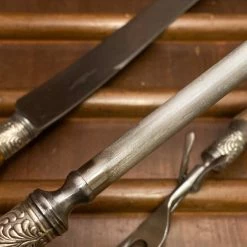 Bernal Cutlery American Cutlery Co 3pc Carving Set Carbon Steel Stag C1900-1920 The Vault