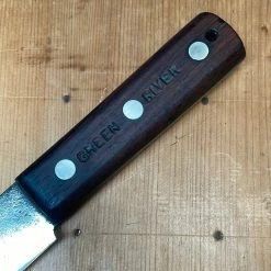 Bernal Cutlery Russell Green River Works 10" Scimitar Carbon Steel & Rosewood 1920's-40's Meat Breaking