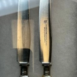 Vintage Antique German Table Knives In Shadow Box Henckels & Gottleib Late 19th Early 20th C