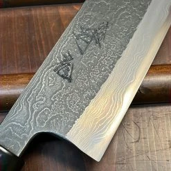 Robert Herder - Windmühlenmesser Tsukasa Hinoura 240mm Gyuto Shirogami Warikomi Kitaeji Suminagashi Double Horn Enju