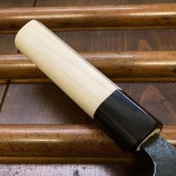 Nakajo Kaji-bei 135mm Nakiri Iron Clad Shirogami 2 Kurouchi Buffalo Horn