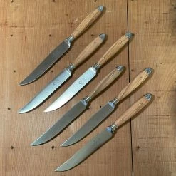 Eichenlaub Tableware Eichenlaub Forged Tableware - Steak Knife Table Length- Olive Matte- Set Of 6
