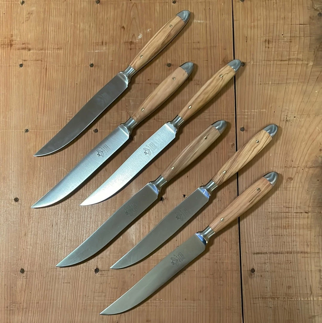 Eichenlaub Tableware Eichenlaub Forged Tableware - Steak Knife Table Length- Olive Matte- Set Of 6