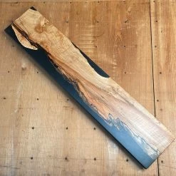 Knife En Place Harmony Spalted Maple Burl With Black Epoxy - 18.75x3.75" Kitchen Tools