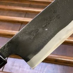 Nakajo Kaji-bei 135mm Nakiri Iron Clad Shirogami 2 Kurouchi Buffalo Horn