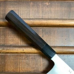 Hitohira Togashi 240mm Kiritsuke Gyuto Kasumi Stainless Clad Shirogami 1 Ebony Handle BLACK Ferrule