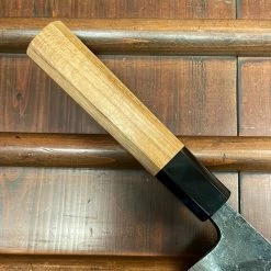 H&K Kumokage 180mm Santoku Aogami 2 Kurouchi Carbon Damascus Oct Teak Horn Hatsukokoro