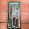 Bernal Cutlery Eichenlaub Carving Set Stainless & Stag Solingen Germany~1950's 60's In Box