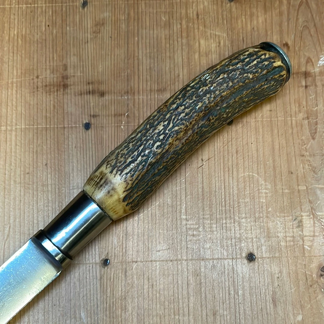 Bernal Cutlery American 12" Flexible Ham / Salmon Slicer Carbon Steel Antler Re-Handle