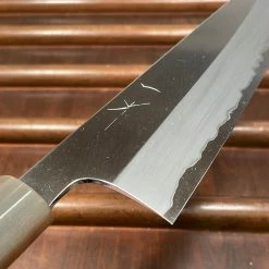 Hitohira Togashi 240mm Kiritsuke Gyuto Stainless Clad Shirogami 1 Taihei Macasser Ebony & Horn