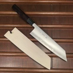 Sakai Kikumori Yugiri 225mm Kiritsuke Gyuto Stainless Clad Aogami 1 Ebony W/ Saya