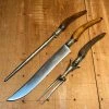 Vintage George Cowen 3 Pc Carving Set Carbon Steel Sheffield Stag Tip ~1890's-1910ish? Used Vintage