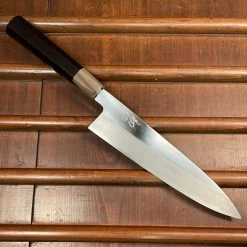 H&K Hatsukokoro Komorebi 210mm Gyuto Aogami 2 Kyomen Hand Finished Kireba Ebony Blonde